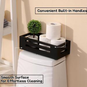 Black Decor Box Bathroom Toilet Tank Basket Topper...