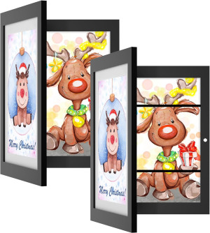 Orionstar Kids Art Frames, Artwork Picture Frames Changeable with Stand, Front Opening Picture Display Frames Holds 100 Paper Pcs, Artwork Display Storage Frames for Children, Desk, Home and Office,