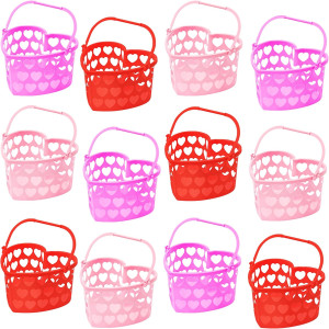 Zcaukya 12 Packs Valentine's Day Baskets, 7.1" x 7...