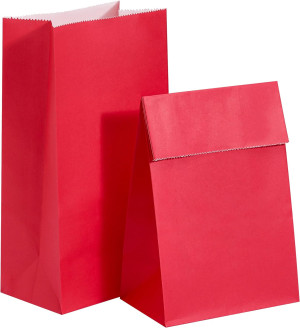 SUNCOLOR 30 Pack Red Paper Bags Party Favor Bags G...