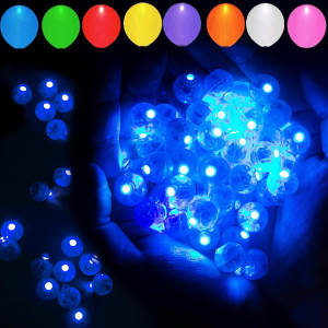 Aogist 100 Pcs Blue LED Balloon Light, LED Round B...