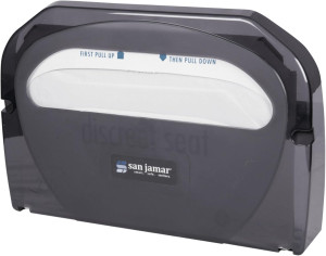 San Jamar TS510TBK Toilet Seat Cover Dispenser, Bl...