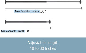 TYRON 2 Pack Screwed Sash Curtain Rod Adjustable 1...