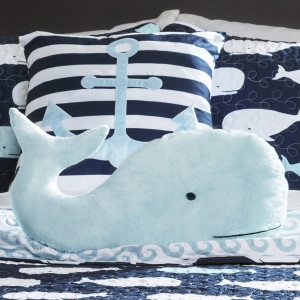 Lush Decor Whale Kids Reversible 4 Piece Quilt Bed...
