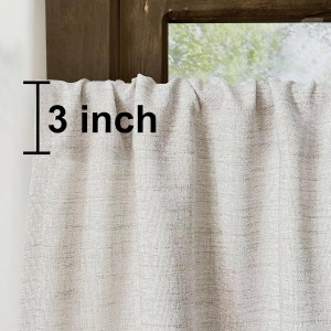 Faux Linen Kitchen Curtains 36 Inch Length Cafe Cu...