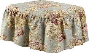Waverly Ballad Bouquet 2 Piece Ottoman Slipcover i...