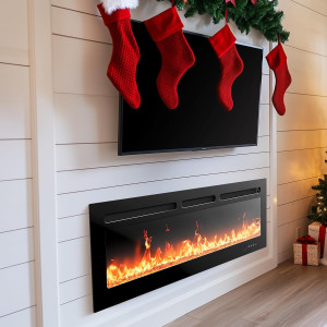 Silonn 50″Smart Electric Fireplace Heater with App...