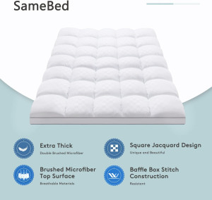 Mattress Topper Queen,Extra Thick Mattress Pad Cov...