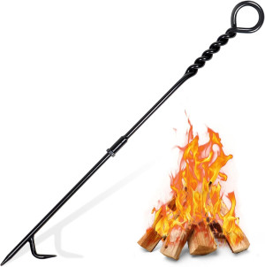 Fire Poker for Fire Pit Outdoor, 26inch Twisted Ro...