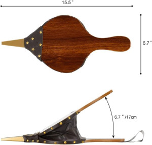 Fireplace Bellows Large 15.5” x 6.7” Indoor Brown...