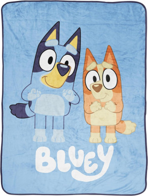 Jay Franco Bluey and Bingo Kid's Throw Blanket - P...