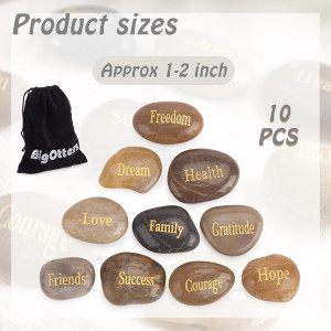 BigOtters Engraved Inspirational Stones, 10 Differ...