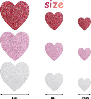 100 PCS Heart Doilies,2 Bags Foam Heart Stickers,V...