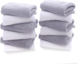 12 Pack Premium Washcloths Set - Quick Drying- Sof...