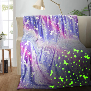 Unicorn Glow in The Dark Blanket, Unicorn Blanket...