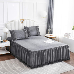 Softta Bed Skirt Vintage Full Ruffle Tassel Beddin...