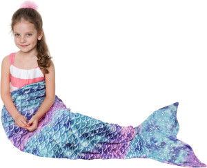 Catalonia Kids Mermaid Tail Blanket, Super Soft Pl...