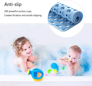 Nonslip Bathtub Mat Extra Soft TPE Bath Mat for Ki...