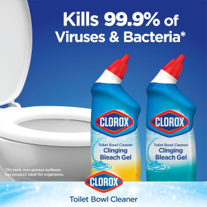 Clorox Toilet Bowl Cleaner, Clinging Bleach Gel, O...