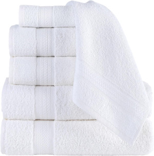 6 Piece Towel Set, 2 Bath Towels 2 Hand Towels 2 W...