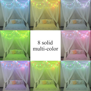 White Bed Canopy with Star Lights Girls Bedroom Ch...