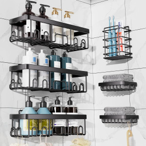 Veken Shower Caddy 6 Pack,Adhesive Bathroom Shower...