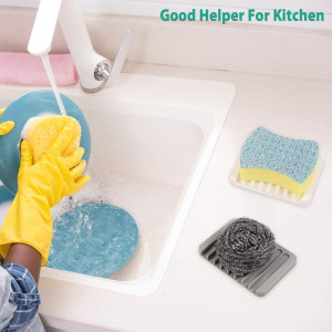 3PCS Self Draining Soap Holder, Premium Silicone S...
