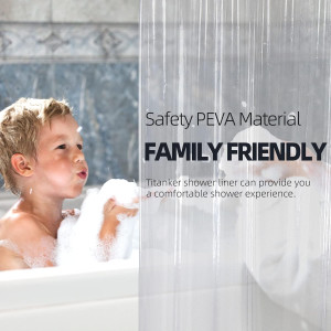 Titanker Clear Shower Curtain Liner, Plastic Showe...