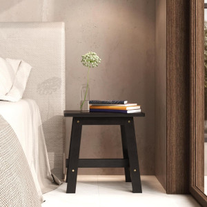 BEEFURNI Rectangular Acacia Wood Stool, Small Benc...