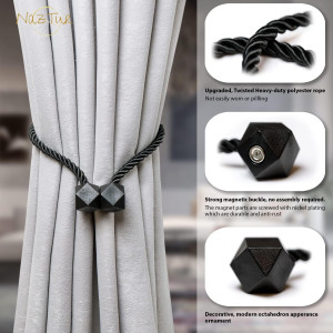 Magnetic Curtain Tiebacks- Upgrade 2022 with a Thi...