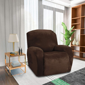 MAXIJIN Velvet 4 Piece Recliner Cover Stretch Plus...