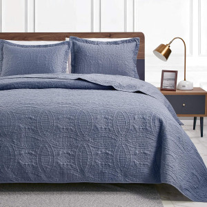 Love's cabin Quilts for Queen Bed Blue Bedspreads...