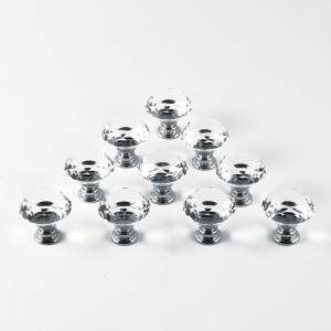 12pcs Diamond Shape Crystal Glass 30mm Drawer Knob...