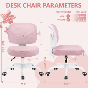 Primy Kids Desk Chair, Pink Study Chair for Boys G...