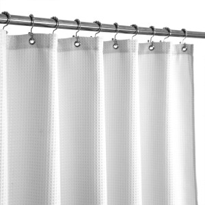 Barossa Design Waffle Weave White Shower Curtain H...