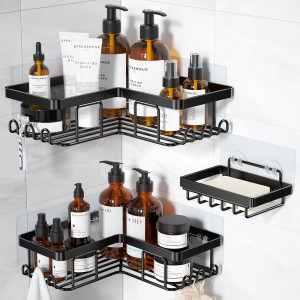 YASONIC Corner Adhesive Shower Caddy, with Soap Ho...