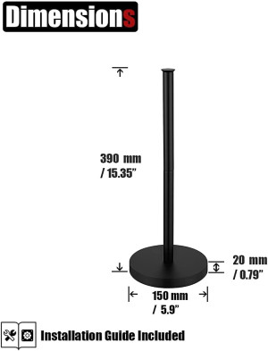JQK Toilet Paper Storage Stand Matte Black, 304 St...