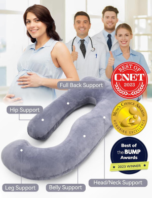 Momcozy Pregnancy Pillows for Sleeping, U Shaped F...