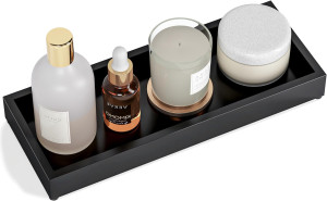 Bathroom Vanity Tray Black Decorative Tray for Cou...