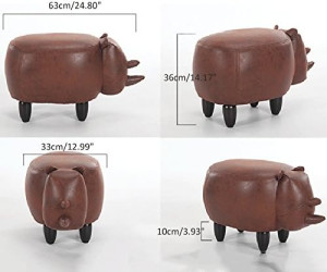 Decorative Buffalo Ottoman Footstool Cute Animal U...