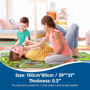 Booooom Jackson Kids Car Carpet Playmat Rug 60"x32...