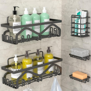 Coraje Bathroom Shelf Organizer [5-Pack] - Adhesiv...