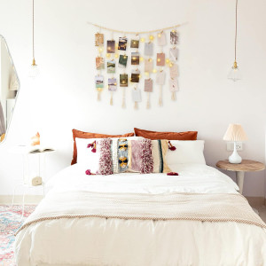 Mkono Macrame Hanging Photo Display Wall Decor wit...