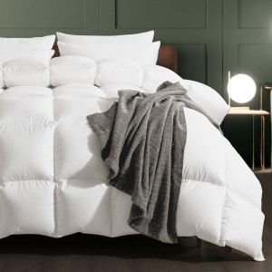 WhatsBedding Feather Fiber Comforter King Size Duv...