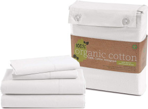 LANE LINEN 100% Organic Cotton Queen Sheet Set, 4P...