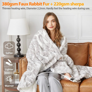 Heated Blanket Electric Throw,10 Heating Levels Fa...