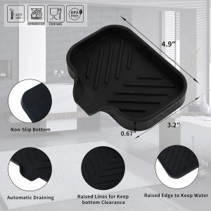 MicoYang Silicone Bathroom Soap Dishes with Drain...
