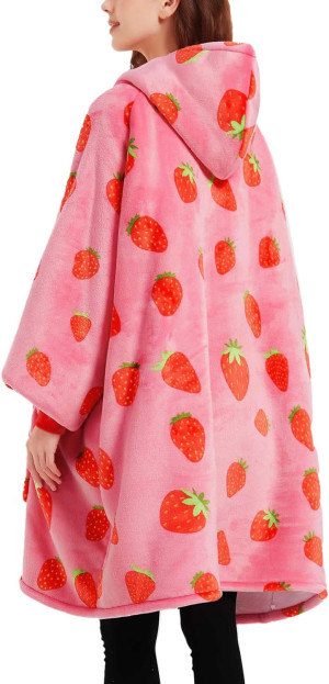 KFUBUO Wearable Blanket Hoodie for Adults Sherpa A...