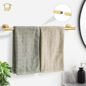 TURS Brushed Gold 5 Piece Bathroom Hardware Set, S...