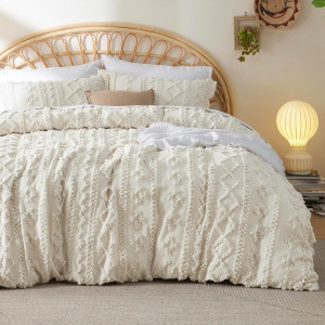 Bedsure Boho Twin Duvet Cover - Tufted Duvet Cover...